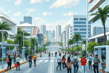 Premiação LATAM Smart City e projeto de cidades inteligentes focando na inclusão digital e conectividade.