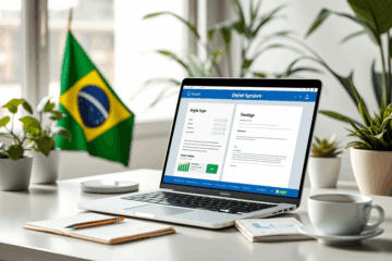 Imagem representando transações financeiras online com assinatura digital