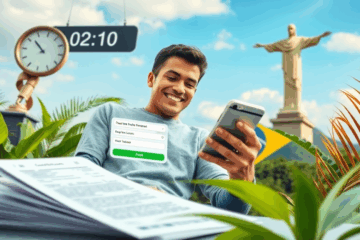 Imagem de um contrato digital sendo assinado para empréstimo rápido.