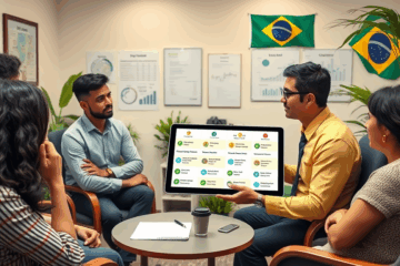 Pessoa pesquisando opções de crédito acessível em um computador