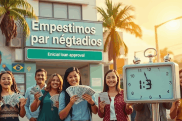 Pessoa recebendo dinheiro imediatamente após a aprovação de um empréstimo.