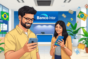 Imagem ilustrativa de um cliente acessando serviços de crédito pessoal pelo aplicativo do Banco Inter.
