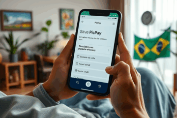 Interface do aplicativo PicPay mostrando opções de empréstimo online.