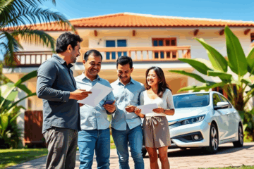 Imagem de uma casa e um carro representando garantia para empréstimo na Creditas