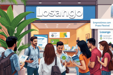Imagem de uma pessoa feliz segurando um contrato de empréstimo da Losango com prazos flexíveis.
