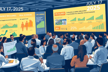 Evento sobre dados e tendências na indústria da construção e mercado imobiliário, focando nas oportunidades de emprego e avanços econômicos.