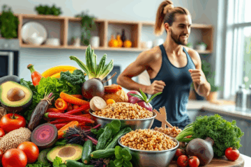 Atleta vegano em treinamento, demonstrando energia e força impulsionadas pela dieta vegana rigorosa desde 2017.