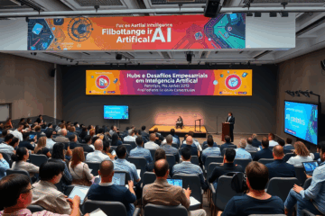Imagem do seminário sobre Hubs e Desafios Empresariais em Inteligência Artificial, explorando inovações e aplicações no campo da IA.