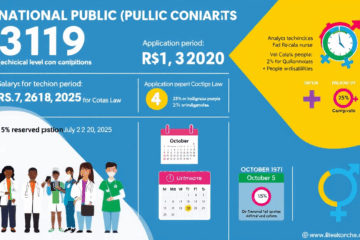 Edital do concurso com 319 vagas para diversos cargos, destacando a inclusão e a igualdade de oportunidades.