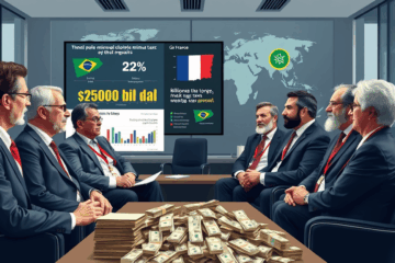 Sete ganhadores do Nobel de Economia discutindo proposta de imposto sobre bilionários.