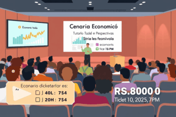 Palestra sobre o cenário econômico atual e suas perspectivas futuras, abordando tendências e projeções de mercado.