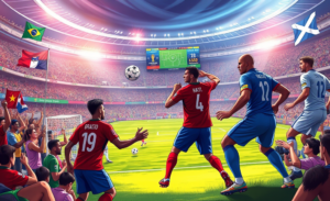 Imagem dos adversários do Brasil na Copa do Mundo 2026, incluindo Marrocos, Haiti e Escócia.