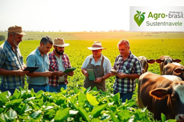 Imagem representativa do Agro em Código 2025, destacando a rastreabilidade da produção agropecuária brasileira e suas implicações nas legislações da União Europeia.