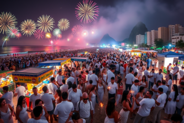 Festa de Réveillon impactando a economia local com eventos e celebrações.