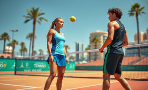 Aryna Sabalenka e Nick Kyrgios durante a 'Batalha dos Sexos' em Dubai, em busca de revanche após uma derrota polêmica.