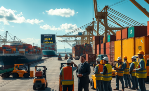 Gráfico ilustrando a balança comercial brasileira em 2025, destacando o superávit e as mudanças nas exportações e importações.