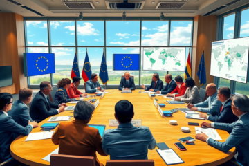 Imagem representativa do Acordo Comercial entre a União Europeia e o Mercosul, ilustrando os benefícios econômicos esperados.