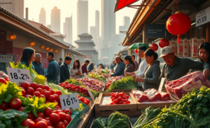 Gráfico ilustrando o aumento da inflação dos preços ao consumidor e os impactos no mercado alimentar.