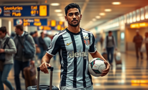 Ángelo Preciado, novo lateral-direito do Atlético-MG, durante apresentação no clube.