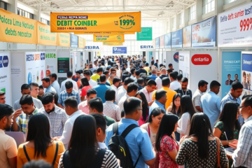 Banner do Feirão Limpa Nome com informações sobre renegociação de dívidas e descontos.
