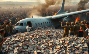 Avião de carga militar da Força Aérea Boliviana caiu, provocando a morte de 22 pessoas e uma corrida por cédulas de dinheiro.