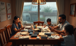 Gráfico ilustrativo sobre o aumento do endividamento das famílias brasileiras e suas implicações nas instituições financeiras e no varejo.