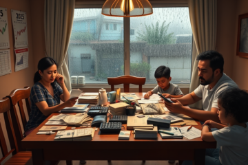 Gráfico ilustrativo sobre o aumento do endividamento das famílias brasileiras e suas implicações nas instituições financeiras e no varejo.