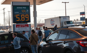 Gasolina com preço elevado devido à crise no Golfo Pérsico e guerra no Irã.