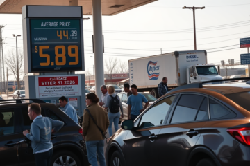Gasolina com preço elevado devido à crise no Golfo Pérsico e guerra no Irã.