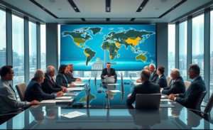 Reunião de economistas e chefes de bancos centrais sobre o impacto da guerra no cenário econômico global.