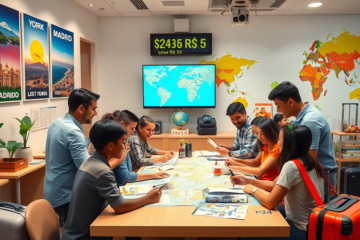 Imagem que ilustra as novas oportunidades de turismo internacional para brasileiros após a queda do dólar.