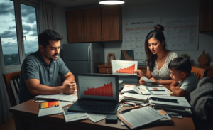 Gráfico ilustrando o aumento do endividamento dos brasileiros e seus impactos na renda e pagamentos.