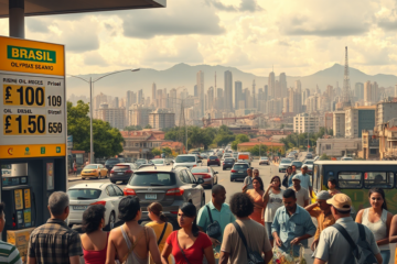 Gráfico mostrando o impacto do aumento dos preços do petróleo e gastos do governo na economia brasileira.