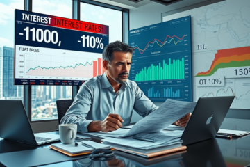 Gráfico mostrando a evolução da taxa Selic e fatores econômicos que a influenciam.