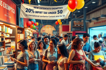 Imagem ilustrativa sobre a eliminação do imposto de importação em compras internacionais, destacando benefícios para a população e a economia.