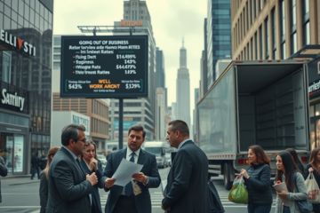 Cenário com aumento de recuperações judiciais, incluindo grandes empresas enfrentando dificuldades financeiras.