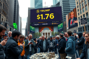 Imagem representativa dos investidores e das perdas financeiras da criptomoeda $TRUMP.