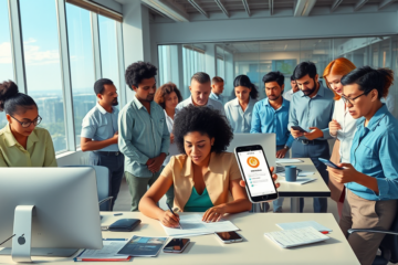 Trabalhadores consultando sobre resgate do PIS/Pasep